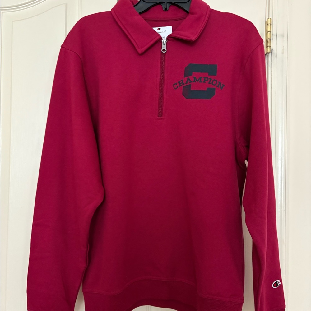 Champion Men's Burgundy Zip-Up Sweater
